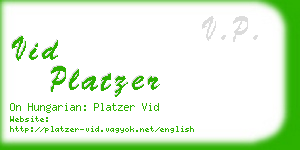 vid platzer business card